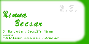 minna becsar business card